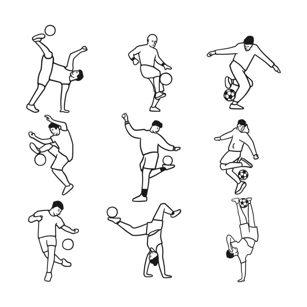 hand draw freestyle soccer on white background vector