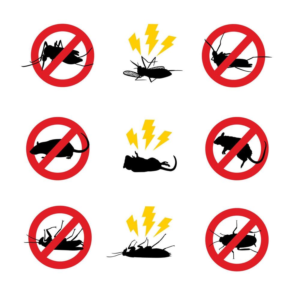 illustration forbidden icon pest collection vector