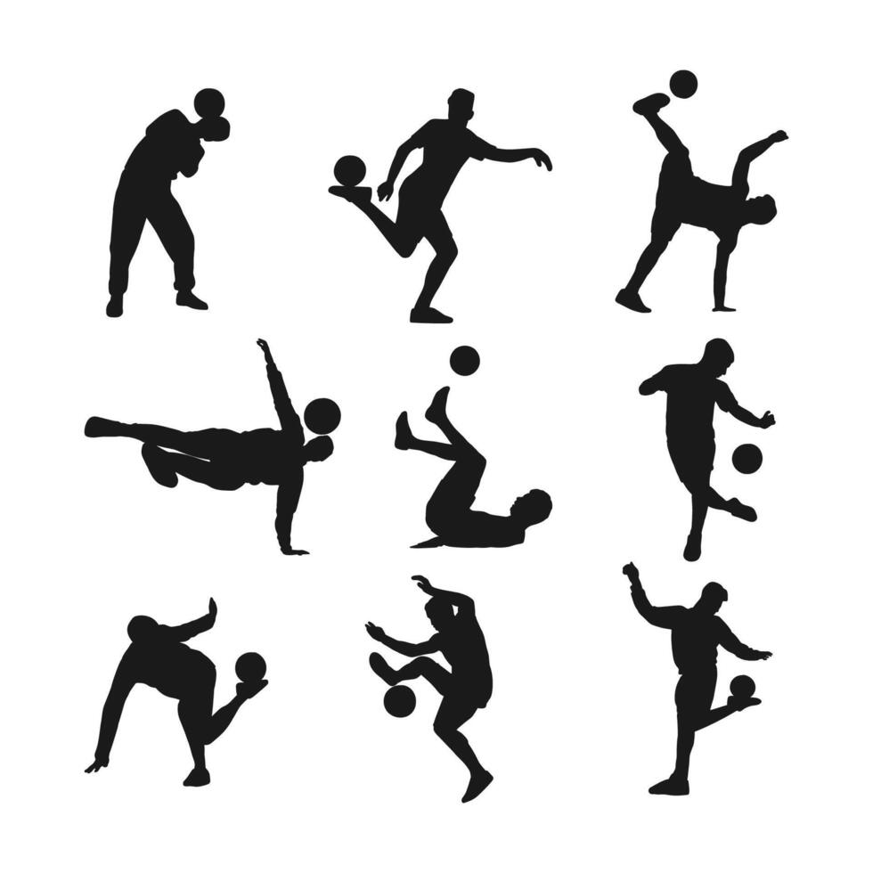 illustration silhouette freestyle soccer simple design vector