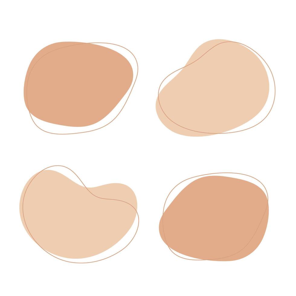 Flat illustration. Neutral-colored abstract organic blob shape element. vector