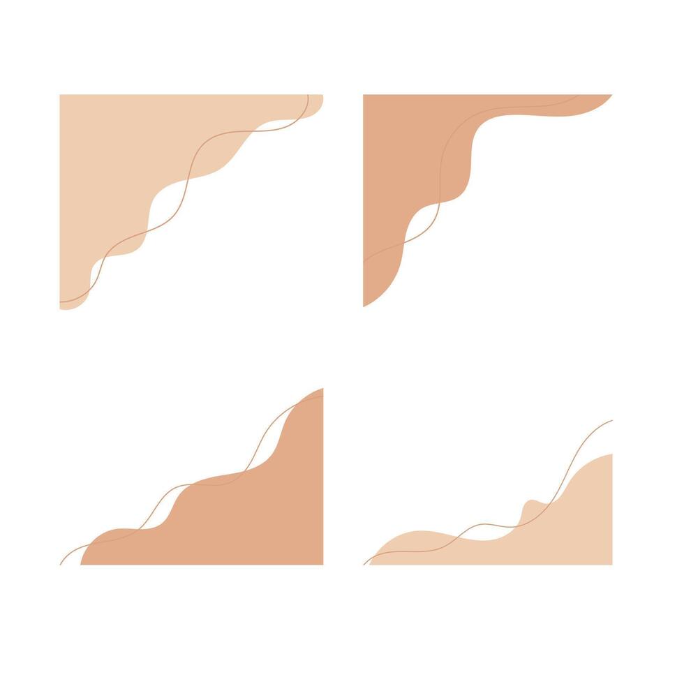Neutral-colored abstract organic blob shape border. Flat design illustration. vector