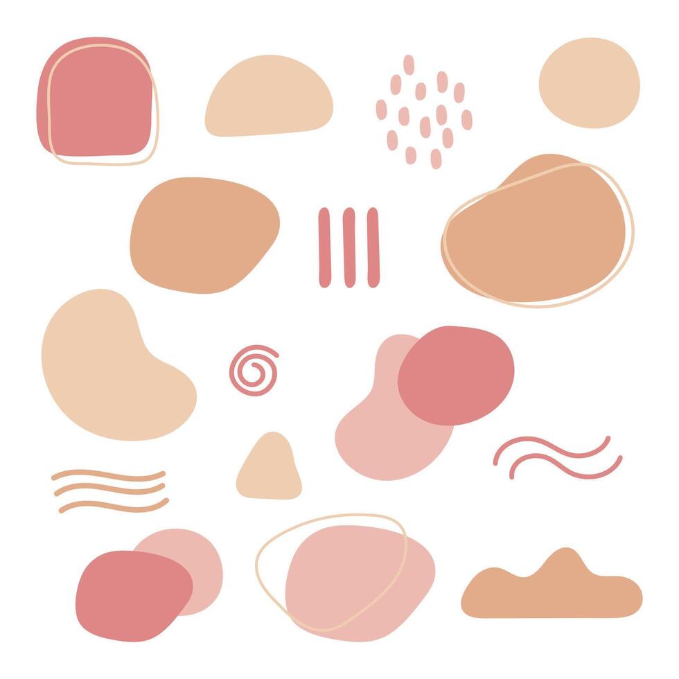Neutral-colored abstract organic blob shape element. Flat illustration. vector