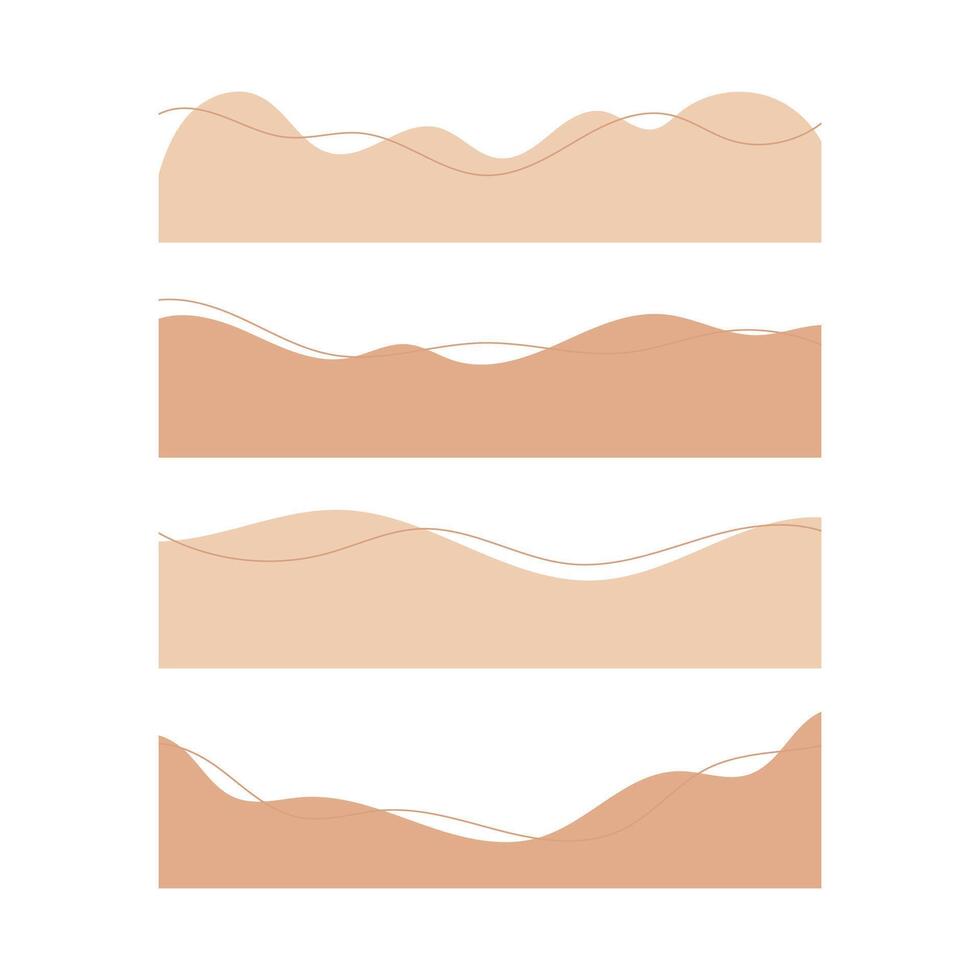 Neutral-colored abstract organic blob shape border. Flat illustration. vector
