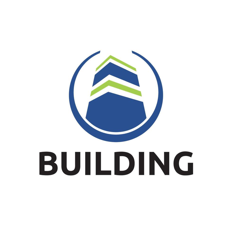 Circle Office Company Corporate Skyscraper Building Business Logo Template vector