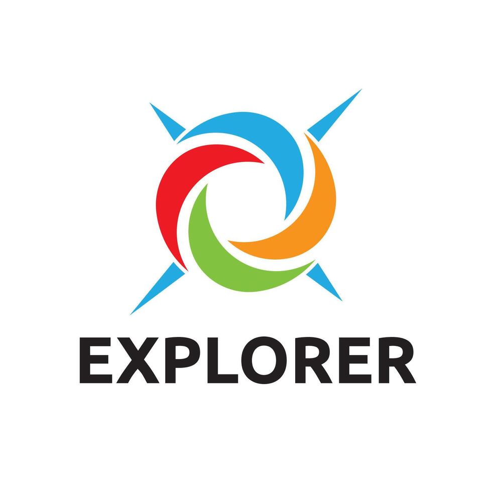 Circular Compass Direction Navigation Explorer Adventure Logo Template vector