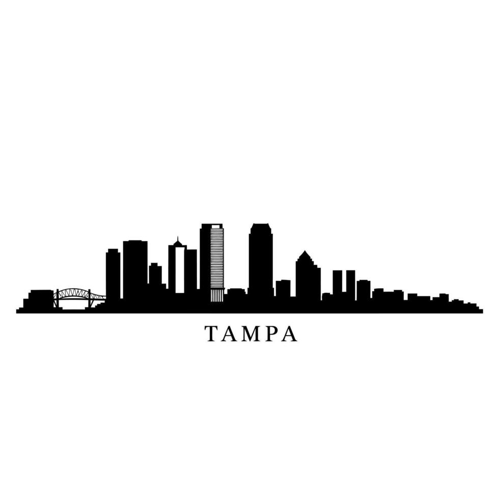 Tampa Skyline Silhouette. vector