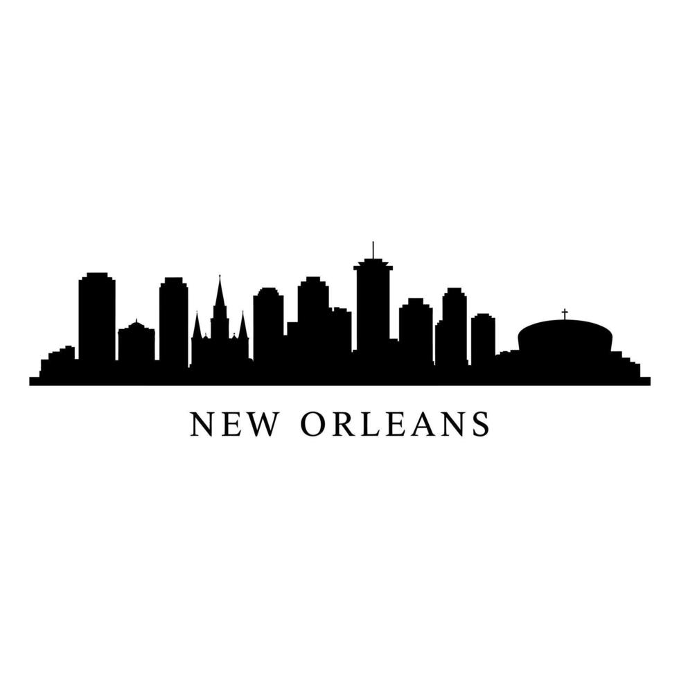 New Orleans Skyline with Silhouette, and Cityscape. vector