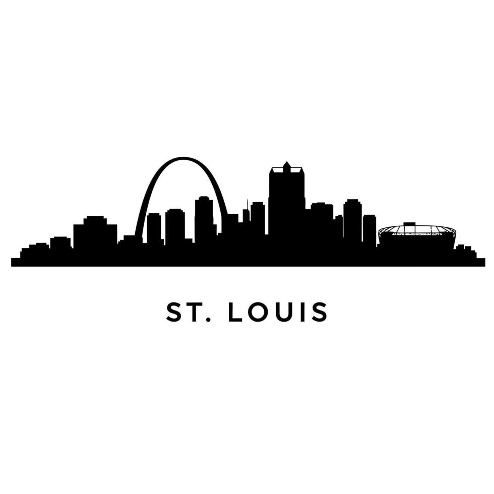 St Louis Skyline Silhouette with Missouri, and USA. vector