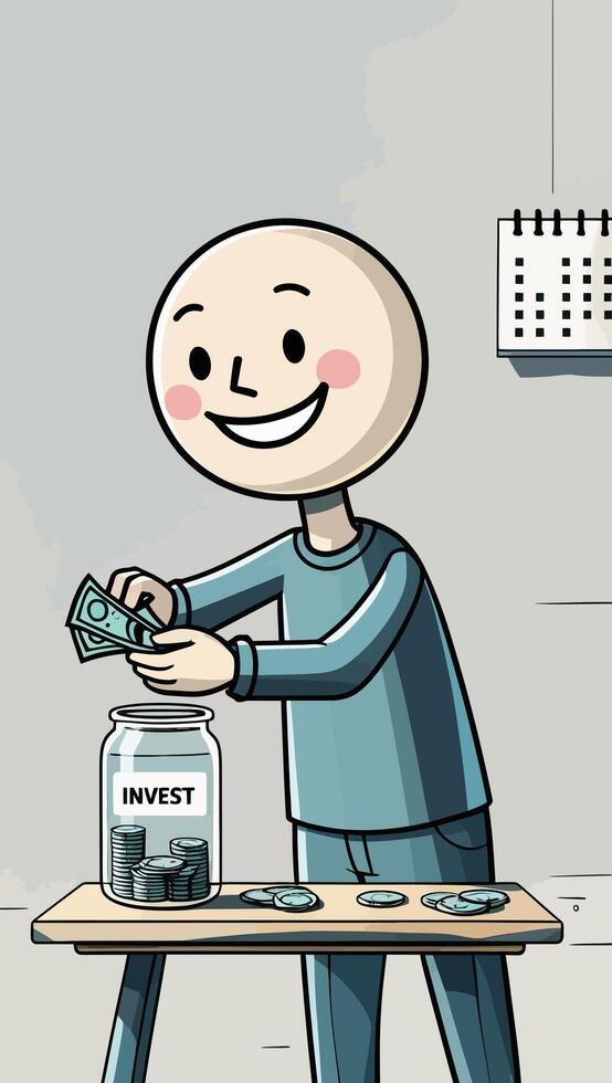 Saving Money Investment Jar Finance. vector