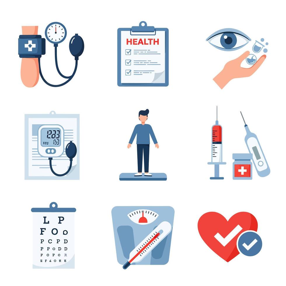 Health Icon Set Medical with Wellness. vector