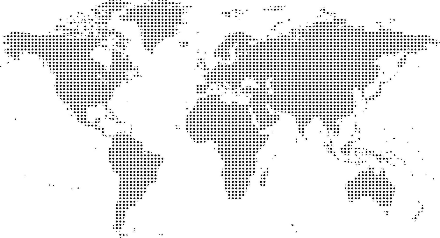 World map stylized with dots on white background vector
