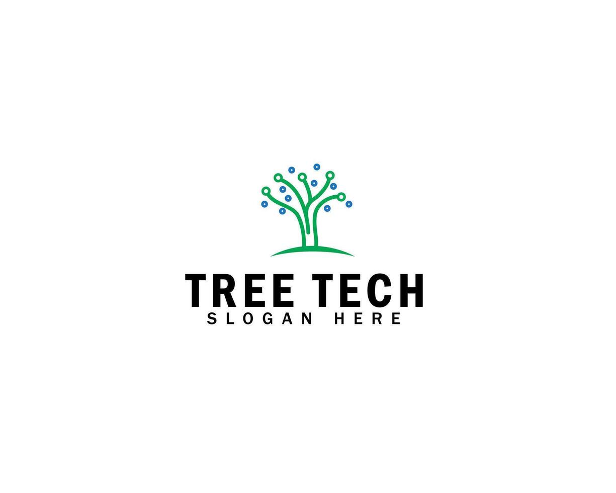 Tech tree logo conception network technology vector