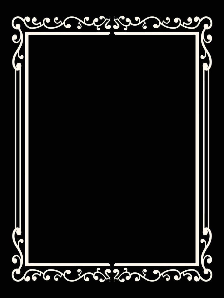 Luxury Wedding Frame with Vintage Scrolls vector