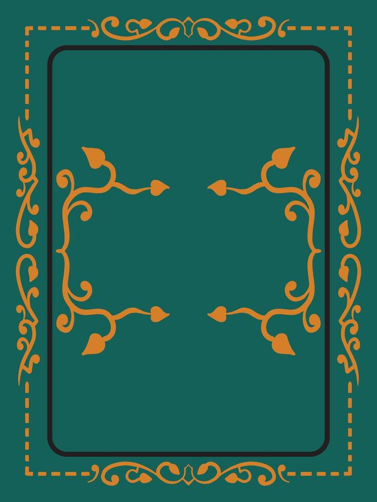 Decorative Wedding Frame with Gold Style vector