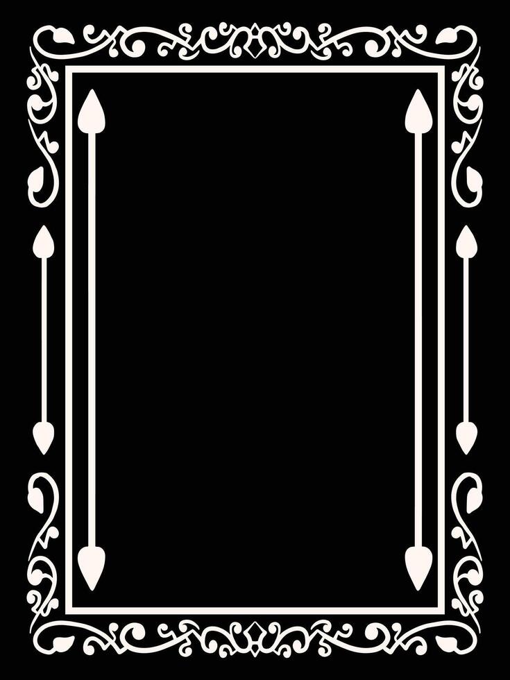 Botanical Scroll Frame Borders for Invitations vector