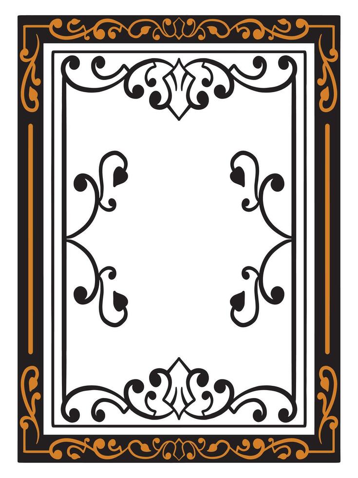 Floral Scroll Border for Wedding Cards vector