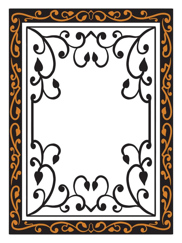Luxurious Wedding Frame with Ornaments vector