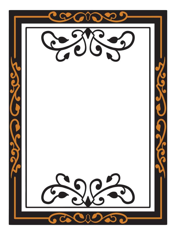 Decorative Wedding Frame with Scroll Accents vector