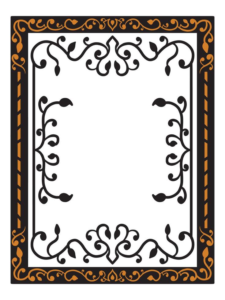 Fancy Wedding Frame with Swirls vector
