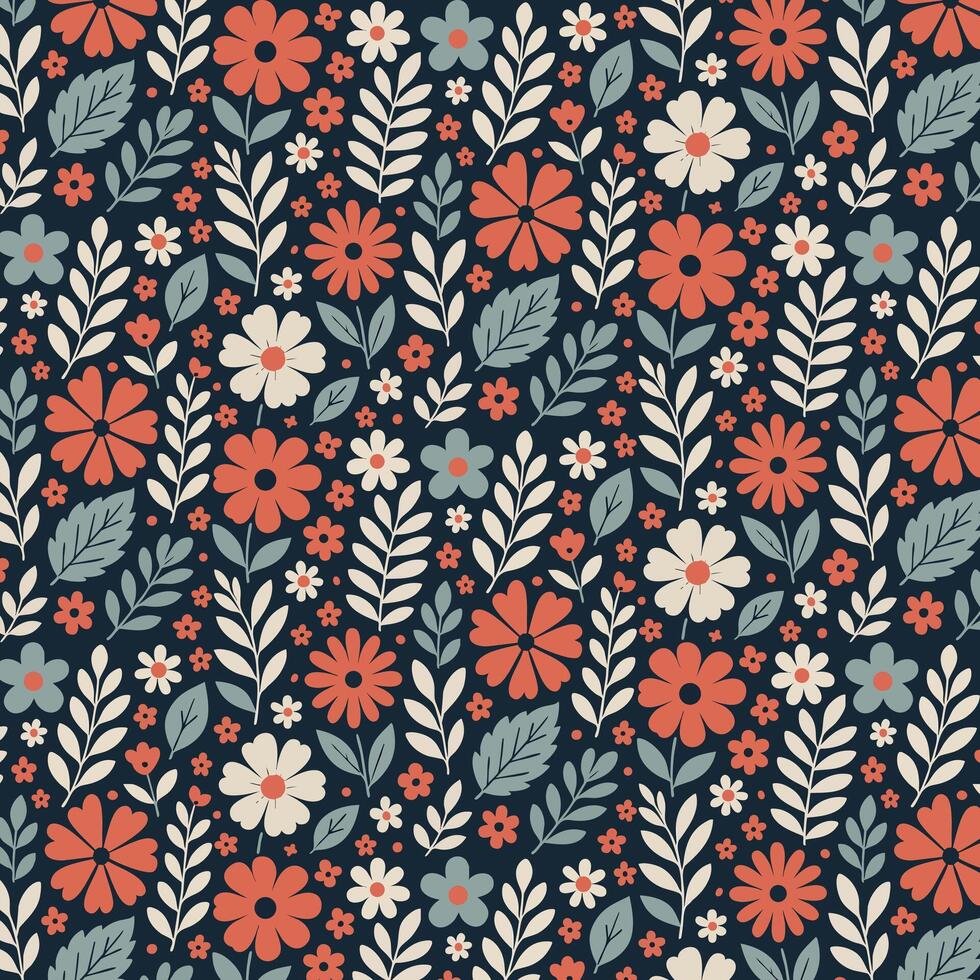 Classic Flower - Pattern Background vector