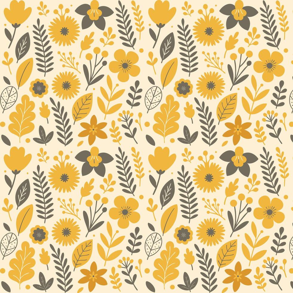 Summer Flowers Pattern Background vector