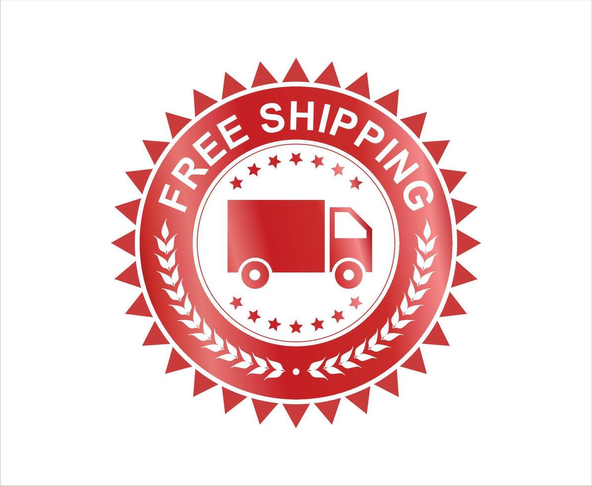Shopping badge of free shipping and support warranty money back vector