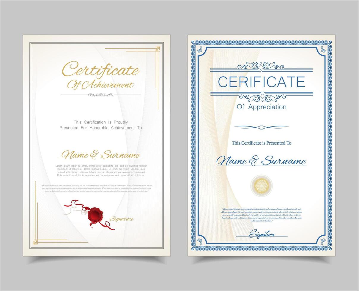 Minimalist certificate of achievement border template vector