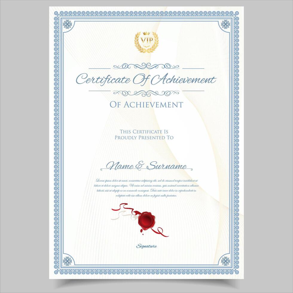 Minimalist certificate or diploma of achievement border template vector
