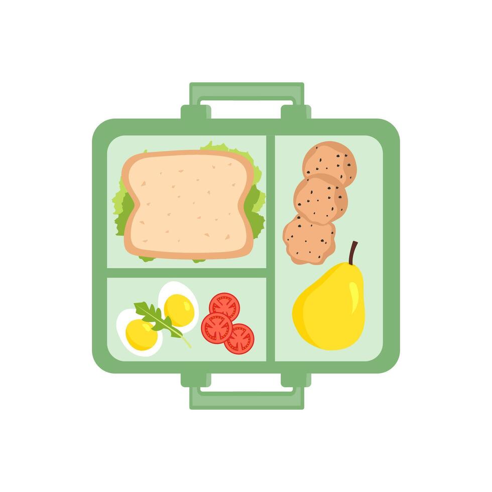 School lunch box. vector