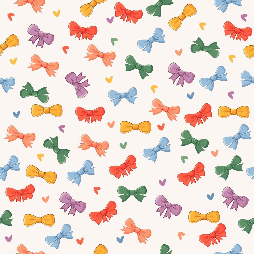 Ribbons and bows seamless pattern. design for wrapping paper, cards, textile. vector