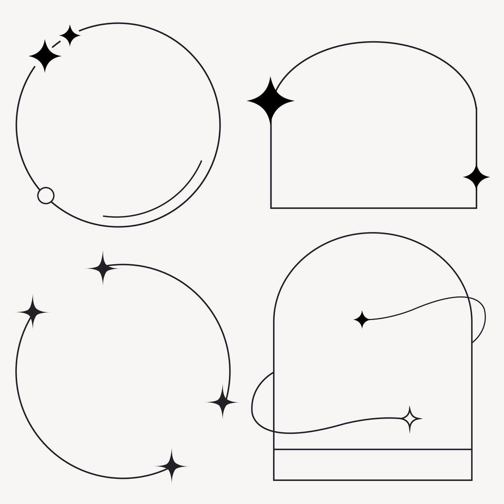 Line frame sparkling vector