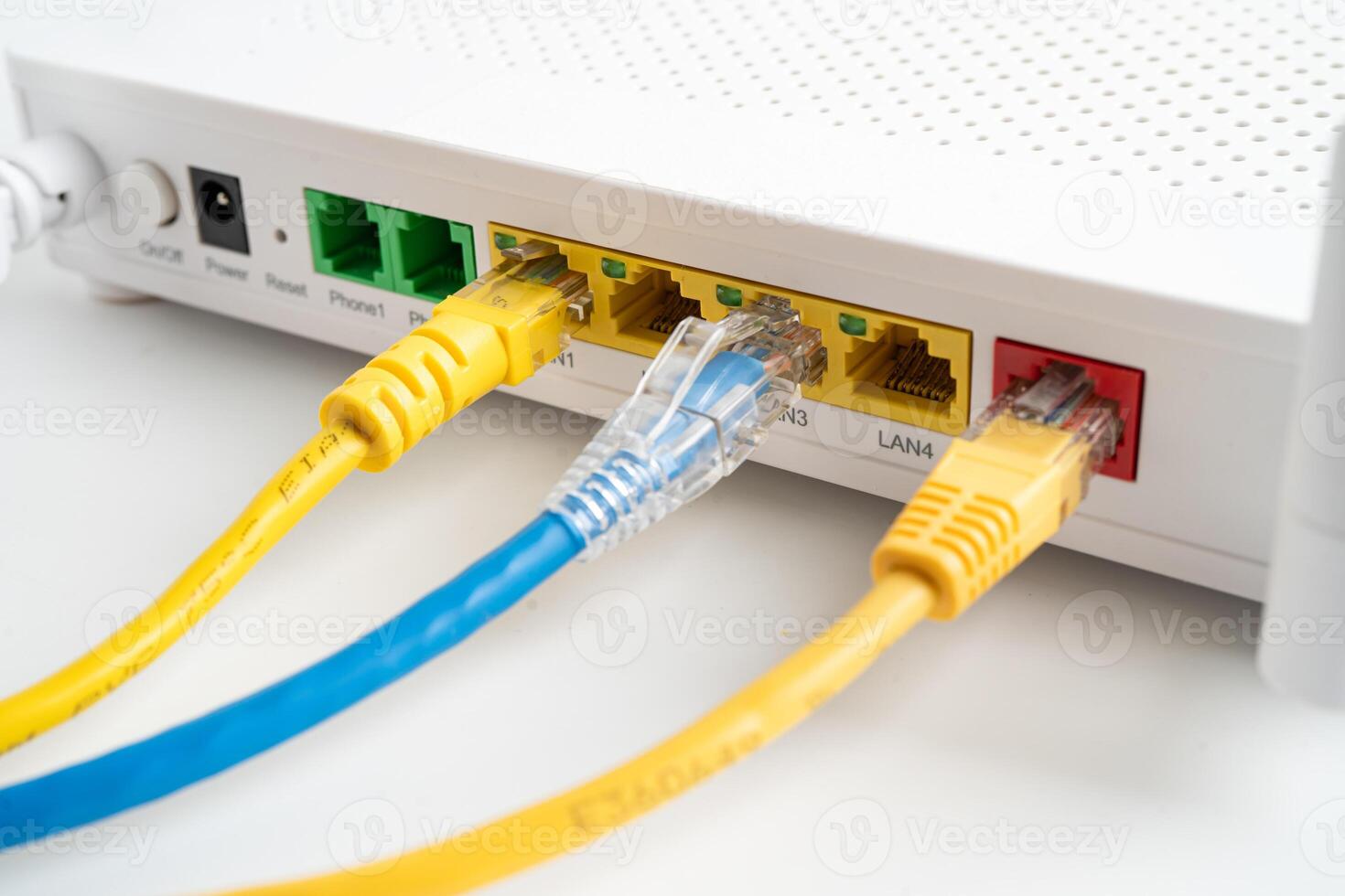 Ethernet cable with wireless router photo