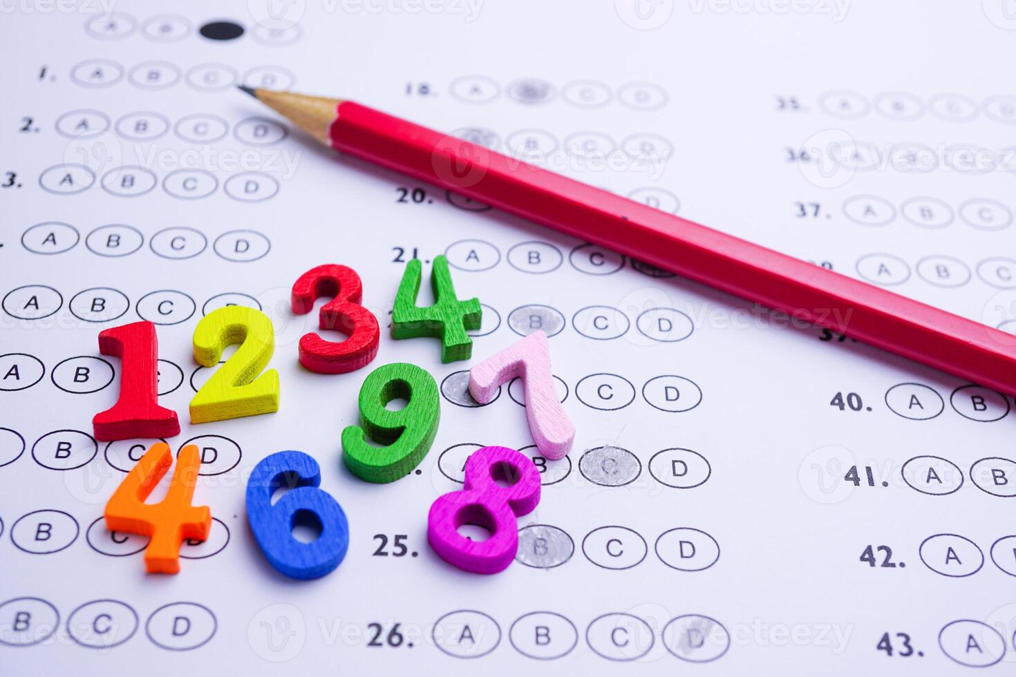 math number on test paper education photo