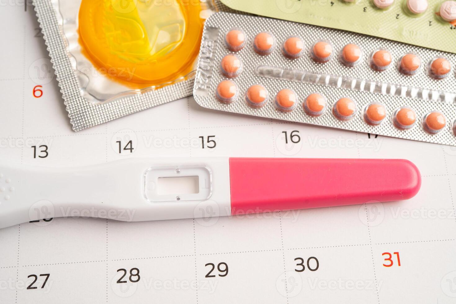 Pregnancy test and birth control photo
