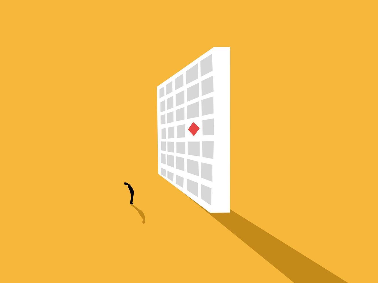 Plan for Success, Businessman Finds Different Shapes vector