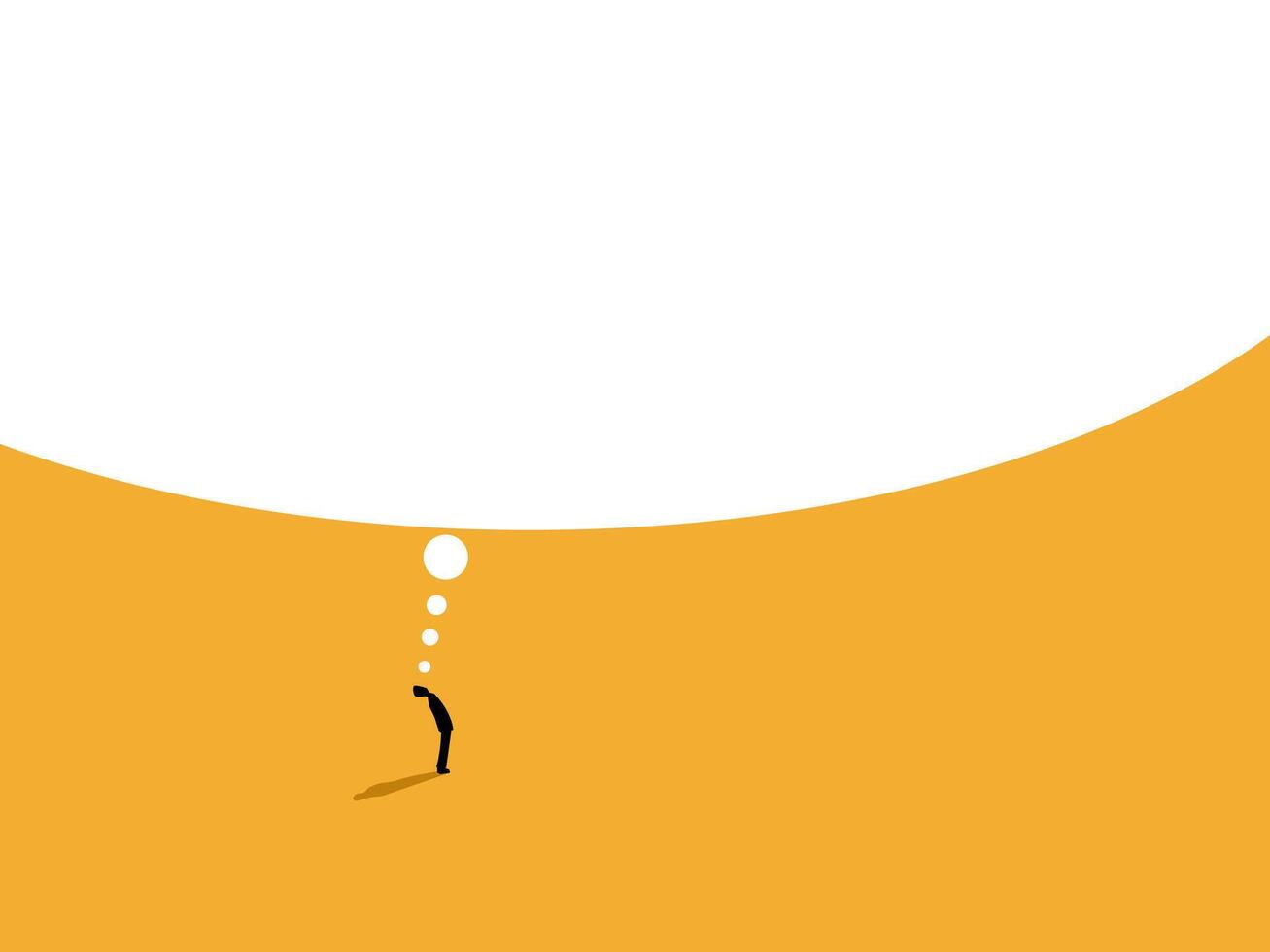 Think big, be ambitious, businessman thinks with a big bubble vector