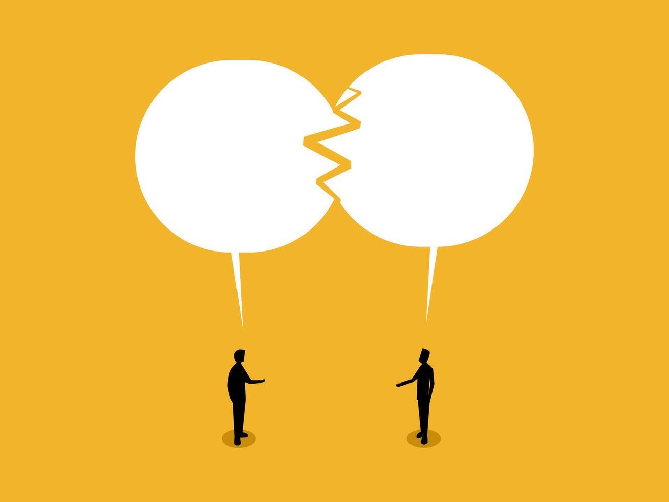 Failed business communication, two businessmen arguing vector