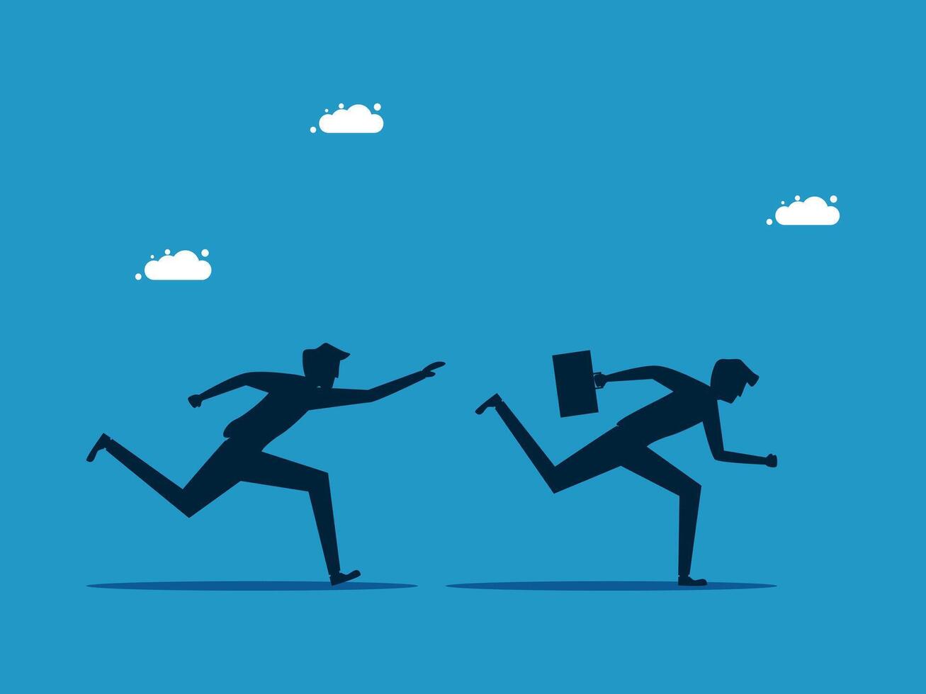 businessman running to catch a file vector