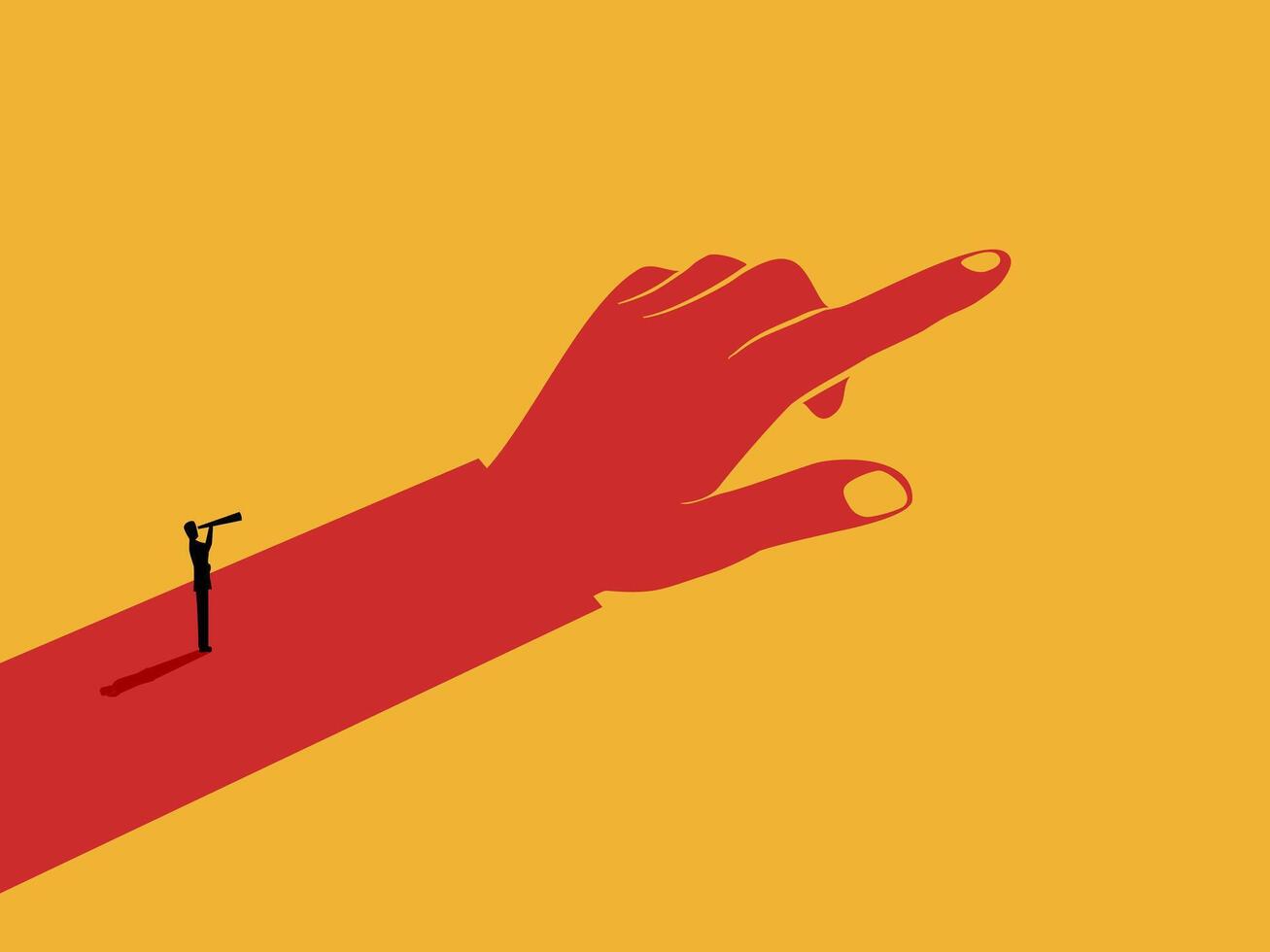 Business Direction, Business Leader on Index Finger Leading vector