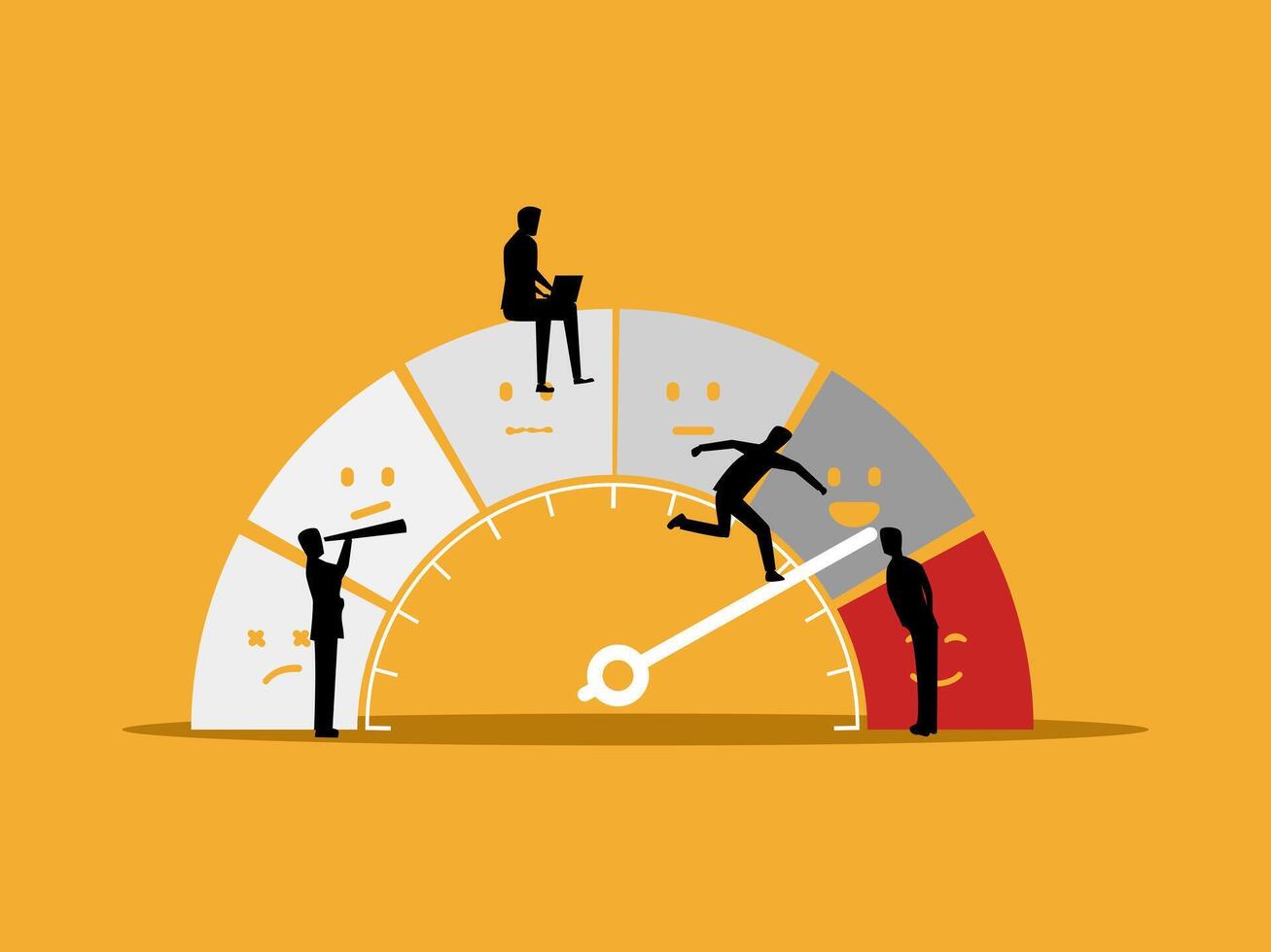 Performance Rating, Businessman Pushes to Increase the Score vector
