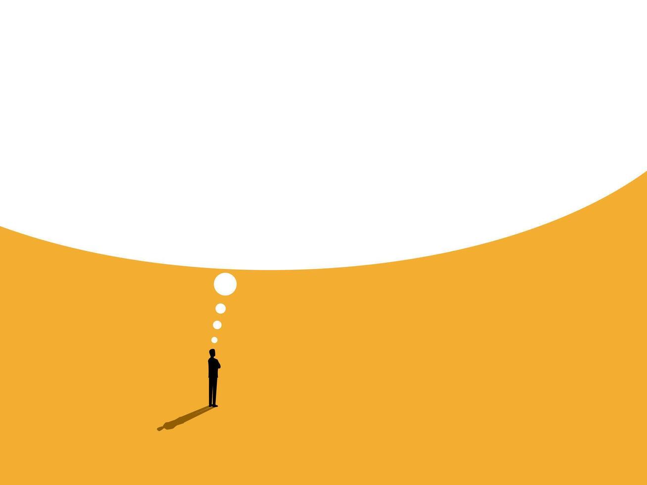 Towards success, dream big, businessman thinks with a big bubble vector