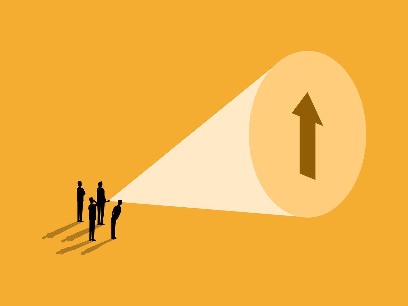 Business Leader Advises Development, Flashlight Shines on the Shadow of a Ball Growing vector