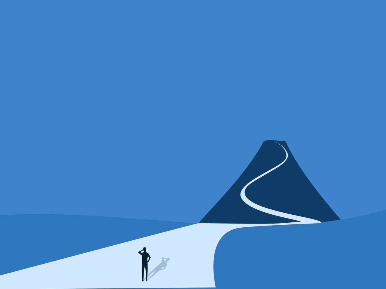 Businessmen think of going to conquer the mountain vector