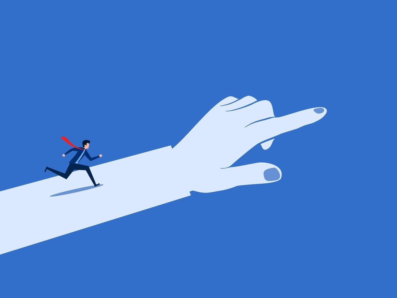 Leadership, Businessman Running on Index Finger vector