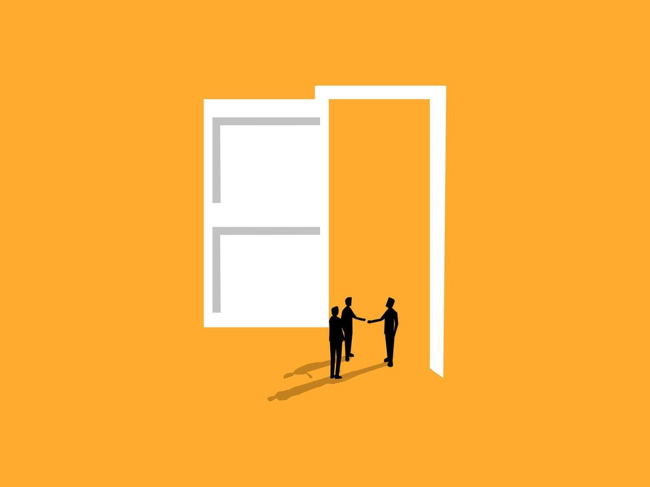 Orientation, Business people introduce new employees to work vector