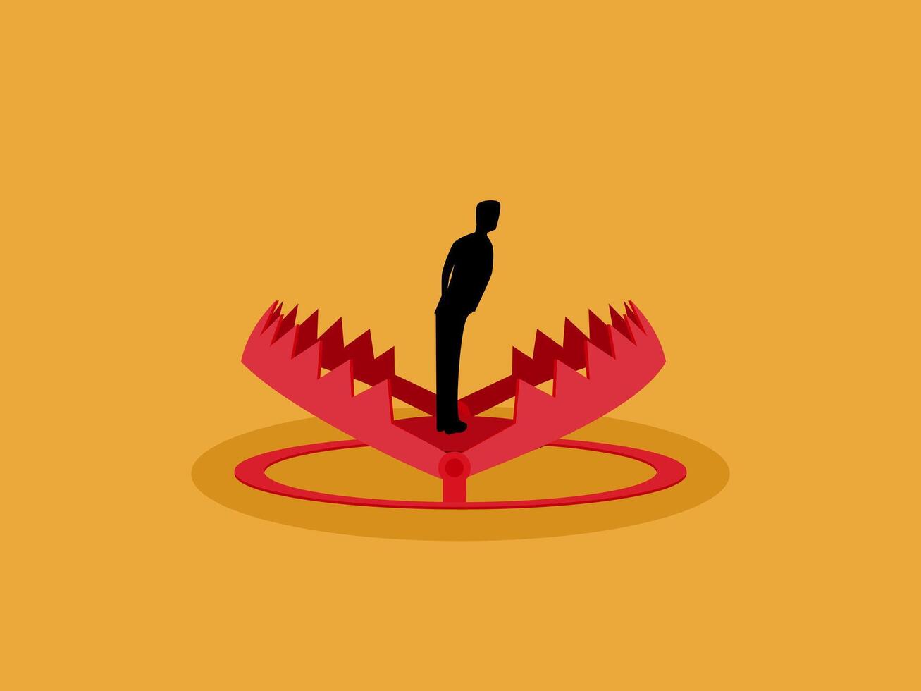 Cheated, defrauded, businessman trapped, business concept vector