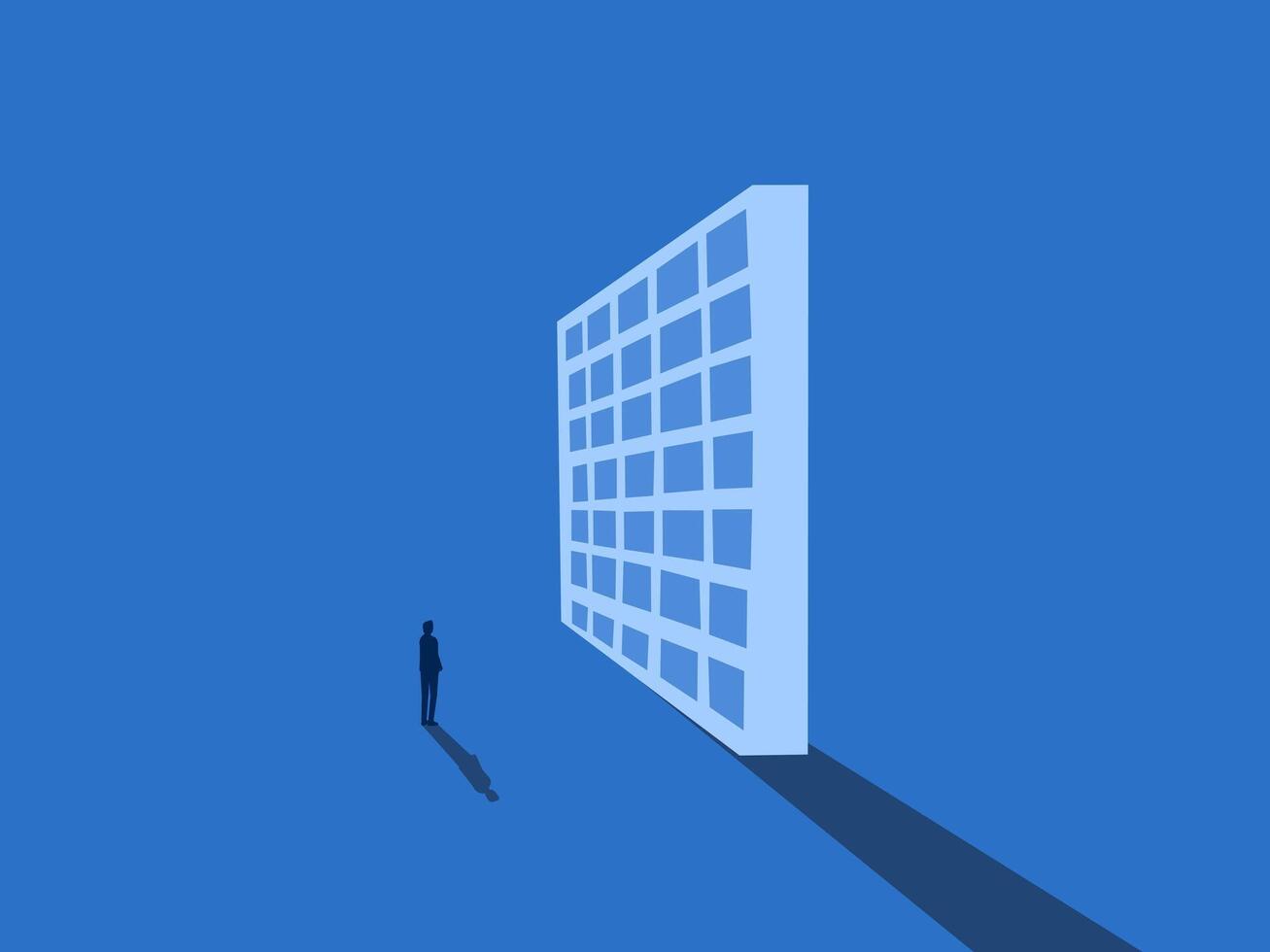 Businessmen are obstructed by wall vector