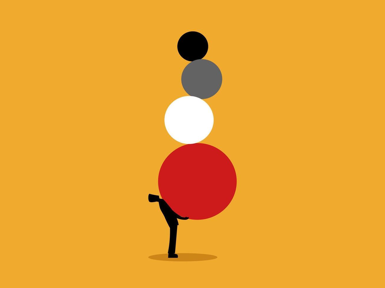 Risk Control, Businessman Balancing the Circle vector