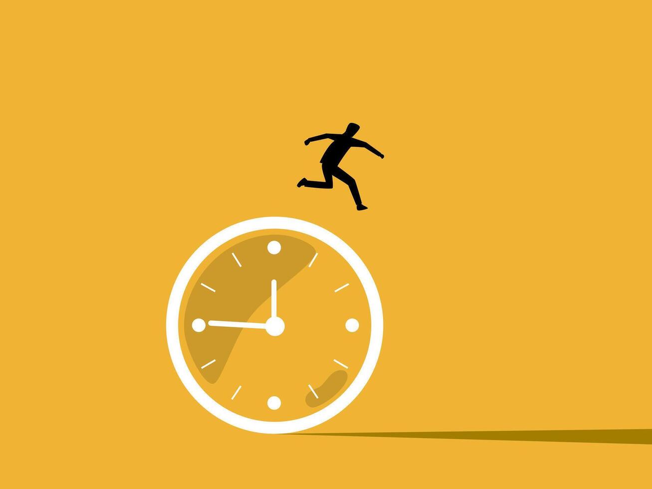 Smart Time Management, Businessman who jumps through the clock vector