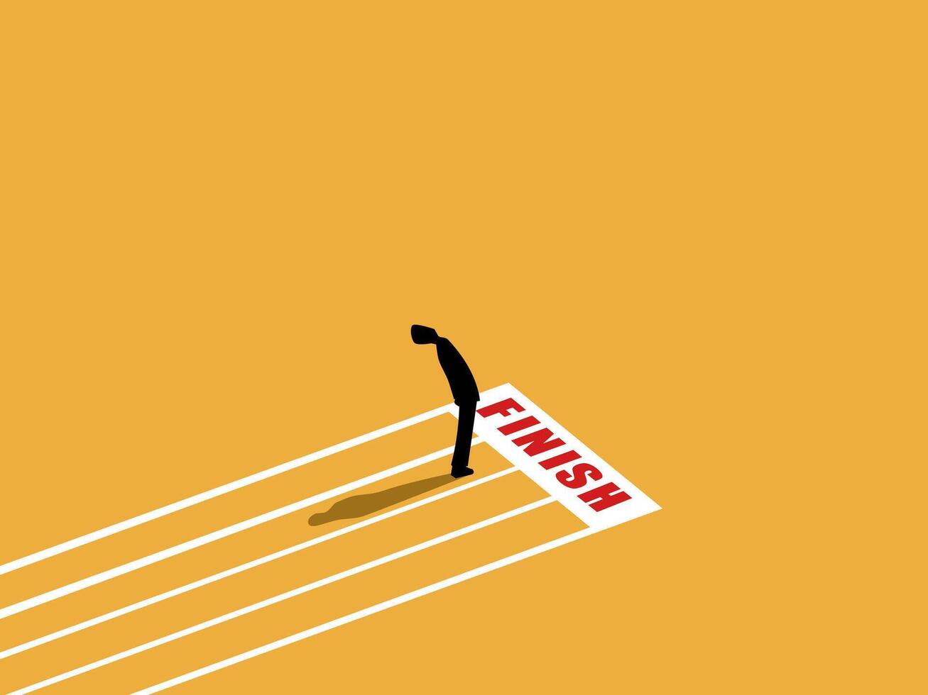 Businessman on the finish line, competition, victory vector